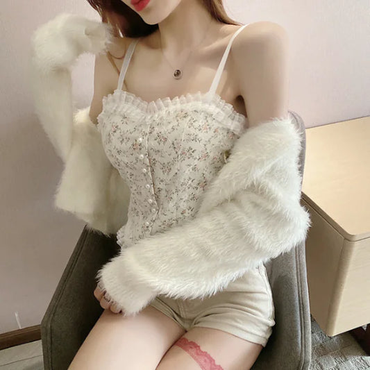 Shaii's Closet - Floral Beaded Tube Top for Women - Sexy Tops